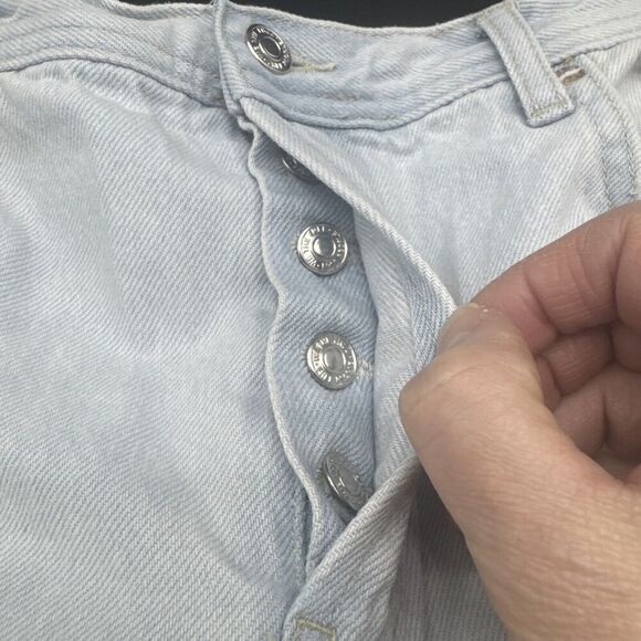 We the Free Light Wash Straight Leg Cropped Distressed Raw Hem Jeans Sz 29 - Picture 14 of 14